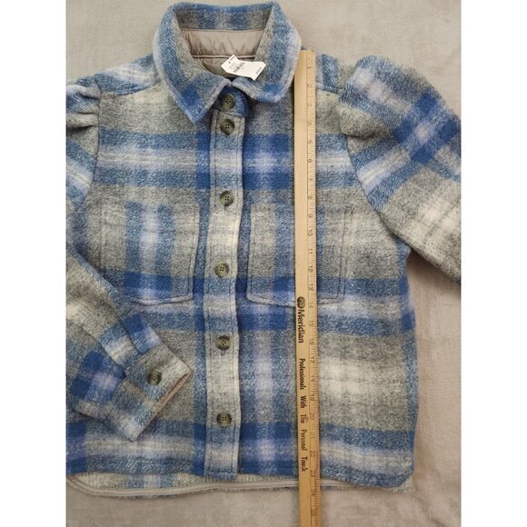 New Gap Puff Sleeve Cropped Wool Shirt Jacket Womens Medium - Picture 6 of 10